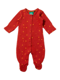 Little Green Radicals Baby Star Organic Cotton Waffle Sleepsuit, Hazelnut Stars