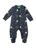 Little Green Radicals Baby Moon Zip Babygrow, Blue/Multi