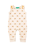 Little Green Radicals Baby Organic Cotton Rainbow Dungarees, Cream