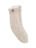 totes Textured Button Detail Slipper Socks, Biscuit