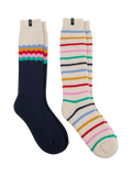 totes Welly Boot Socks, Pack of 2, Multi