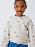 John Lewis Kids' Christmas Reindeers Sweatshirt, Oatmeal