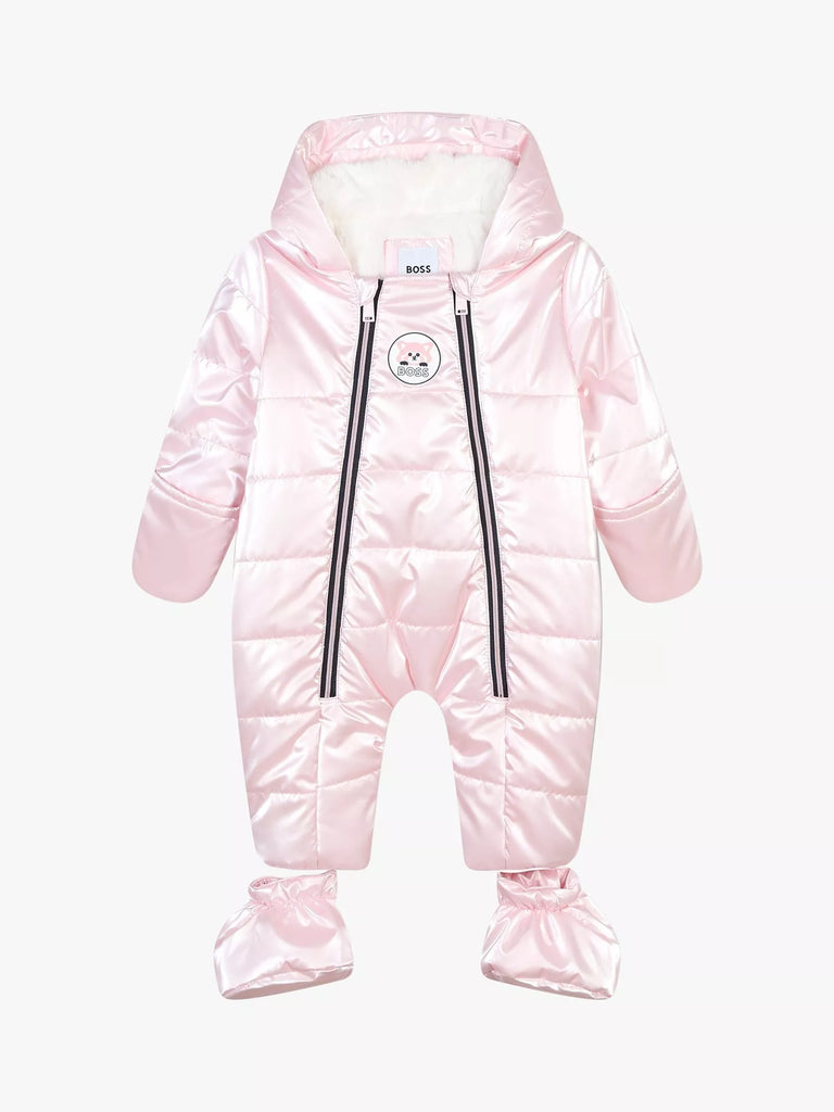 HUGO BOSS Baby Water Repellent Snowsuit, Pink Pale