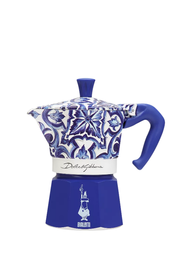 Bialetti Dolce & Gabbana Mediterranean Blue Moka Express Hob Espresso Coffee Maker