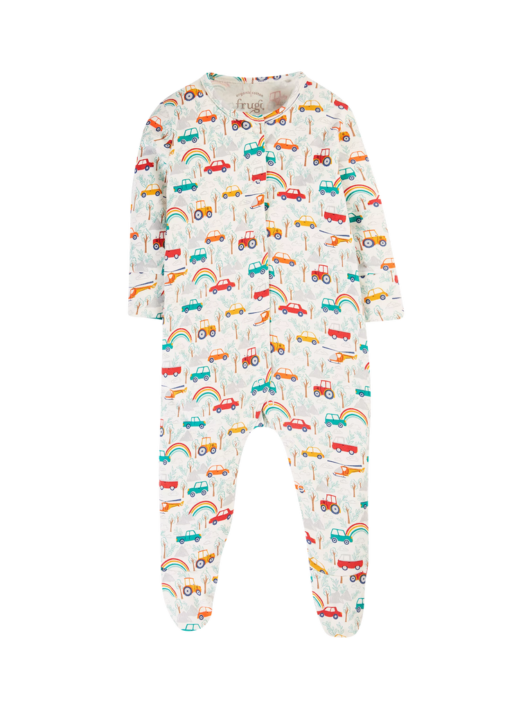 Frugi Baby Lovely Organic Cotton Bodysuit, Let's Go!