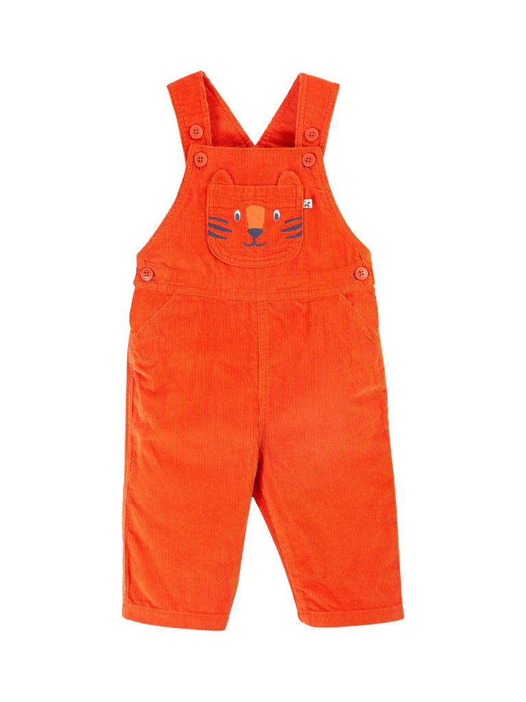 Frugi Baby Durgan Organic Cotton Corduroy Dungarees, Bonfire