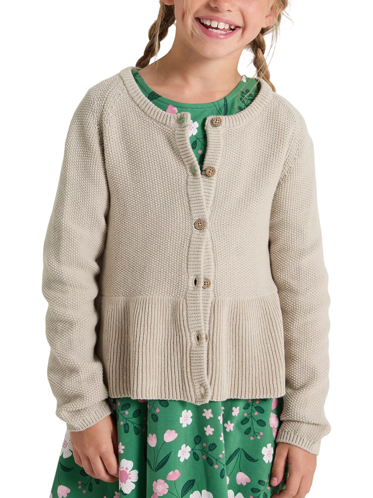 Polarn O. Pyret Kids' Organic Cotton Cardigan, Beige