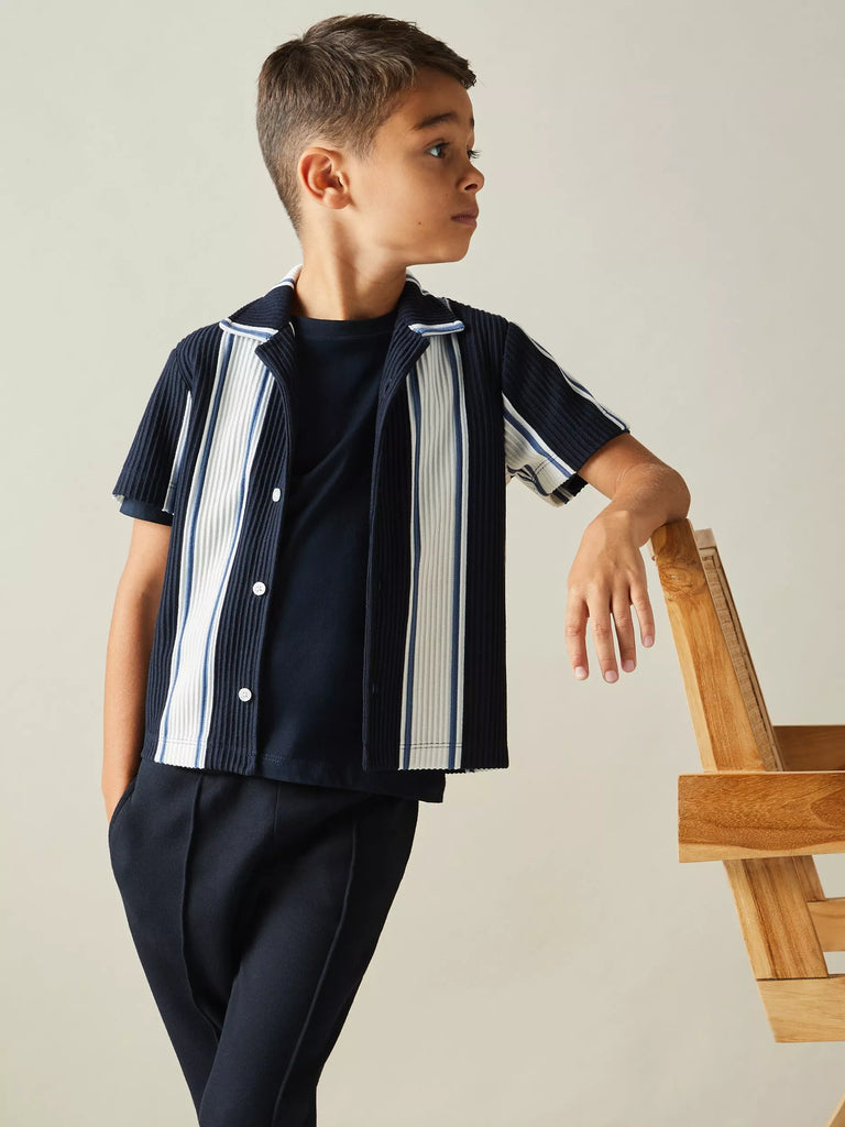 Reiss Kids' Alton Stripe Short Sleeve Shirt