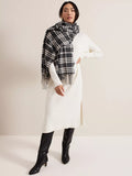 Phase Eight Check Scarf, Black/White