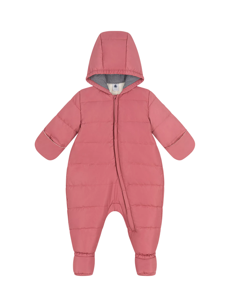 Petit Bateau Baby Snowsuit, Rosewood