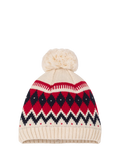 Petit Bateau Baby Wool Blend Bobble Hat, Avalanche/Multi