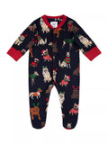 Chelsea Peers Baby Seasonal Dog Print Sleepsuit, Navy