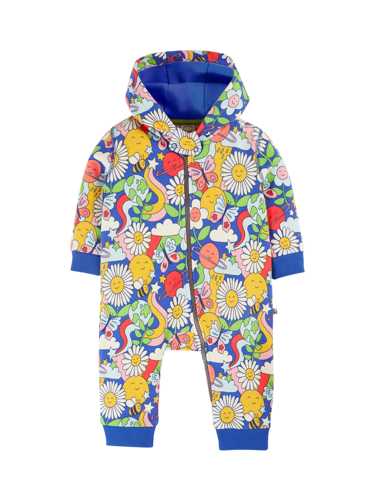 Frugi Baby Retro Snuggle Suit, Multi