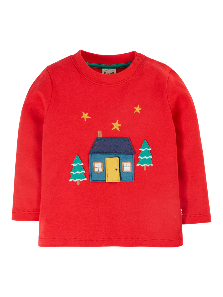 Frugi Kids' Interactive Applique Top, Red