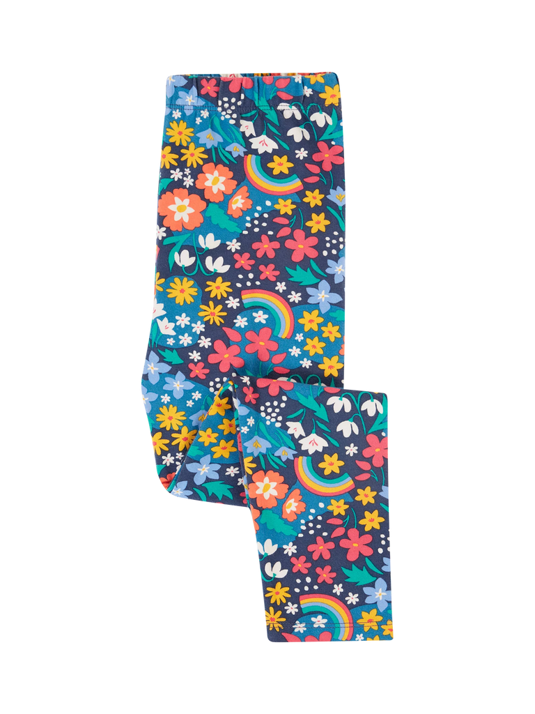 Frugi Baby Libby Winter Hedger Leggings, Blue/Multi