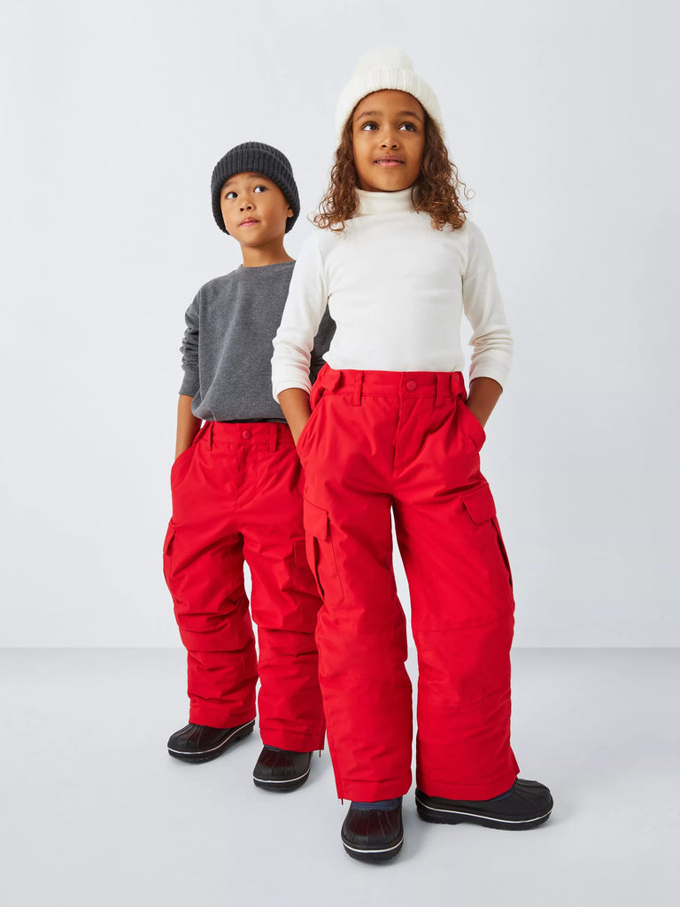 John Lewis Kids' Wind and Waterproof Ski Trousers, Red