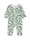 Petit Bateau Baby Cotton Christmas Tree Print Sleepsuit, Multi