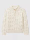 Reiss Kids' Tamworth Zip Nick Cable Knit Jumper