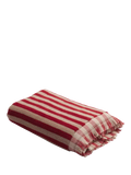 Piglet in Bed Pembroke Stripe Cotton Towels, Sandstone Red