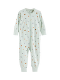 Lindex Baby Fox Sleepsuit, Light Aqua