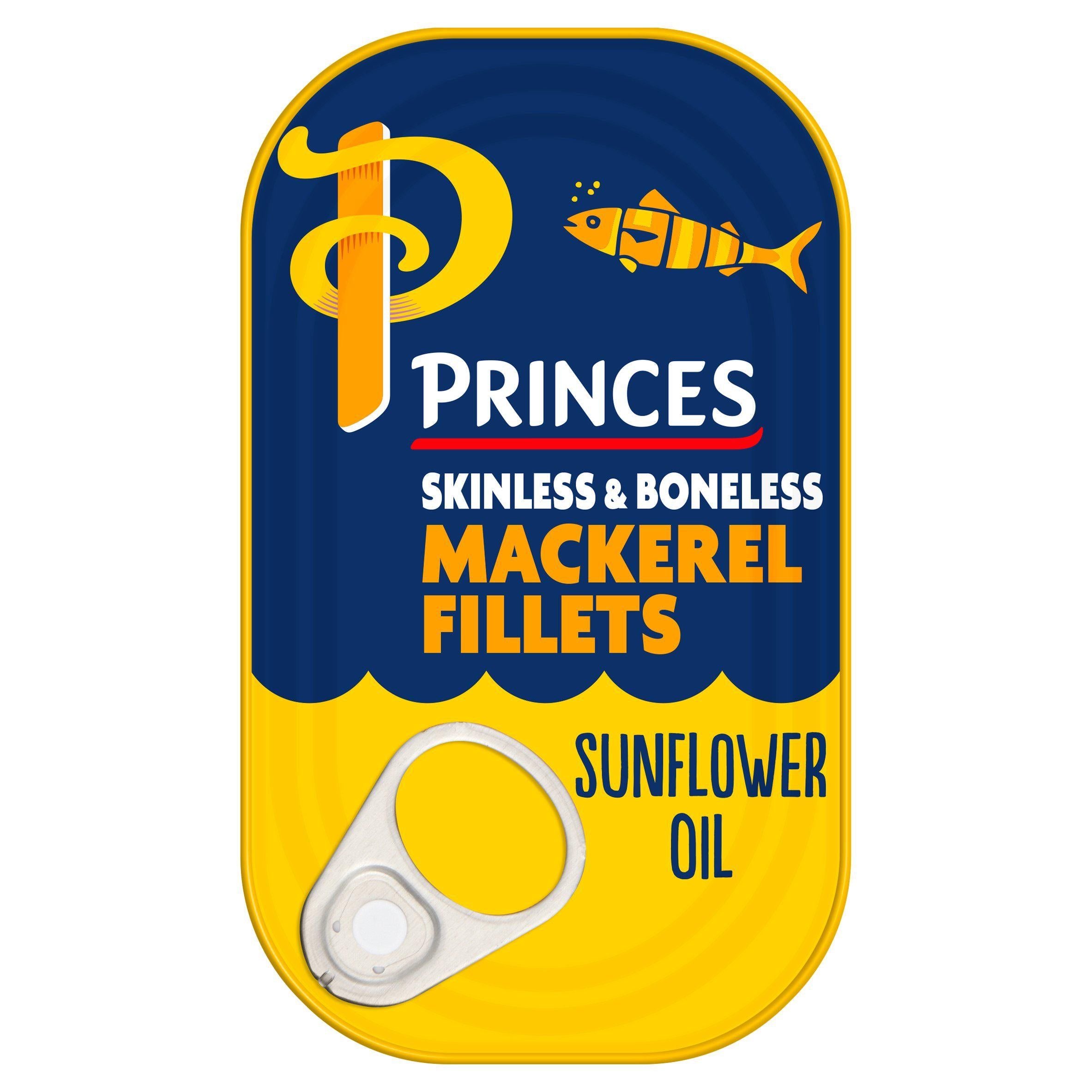 Princes Mackerel Fillets in Sunflower Oil 125g Fish Sainsburys   