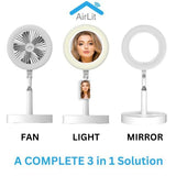 Make Up Vanity Mirror 3-in-1 Portable Smart Fan & LED Light GOODS Superdrug   