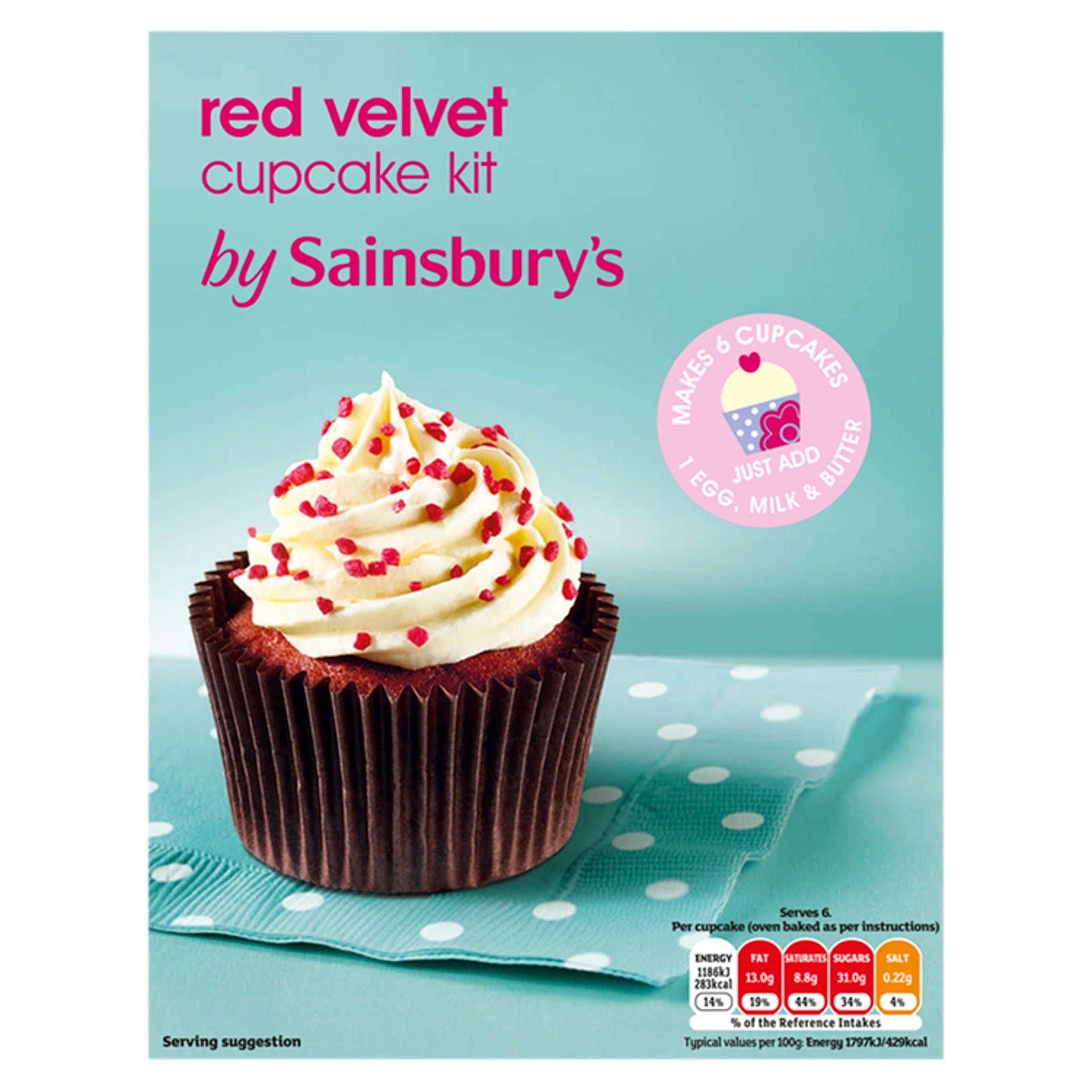 Sainsbury's Red Velvet Cupcake Kit 280g Colourings & flavourings Sainsburys   