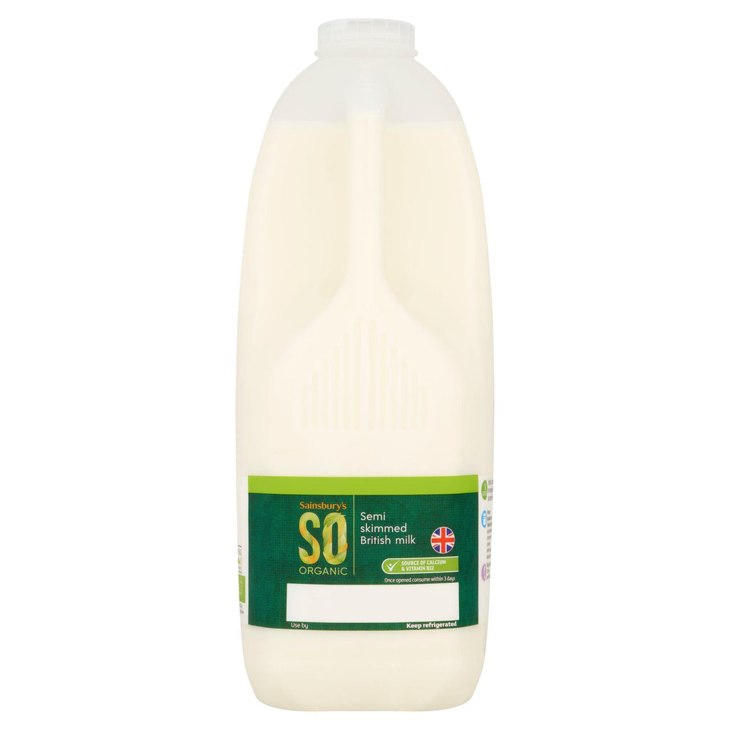 Sainsbury's British Semi Skimmed Milk, SO Organic 2.27L (4 pint)