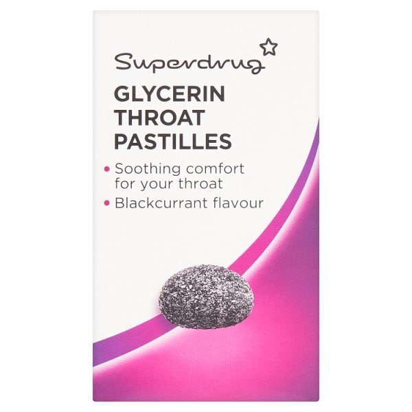 Superdrug Blackcurrant Glycerine Throat Sweets 45g GOODS Superdrug   