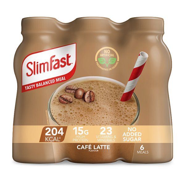 SlimFast Protein Cafe Latte Flavour Shakes 6x325ml