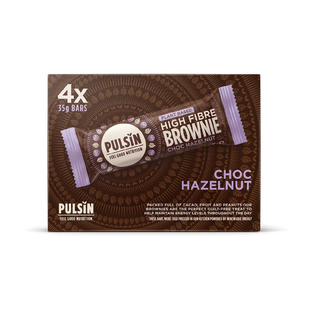 Pulsin High Fibre Brownies Choc Hazlenut - 4 x 35g