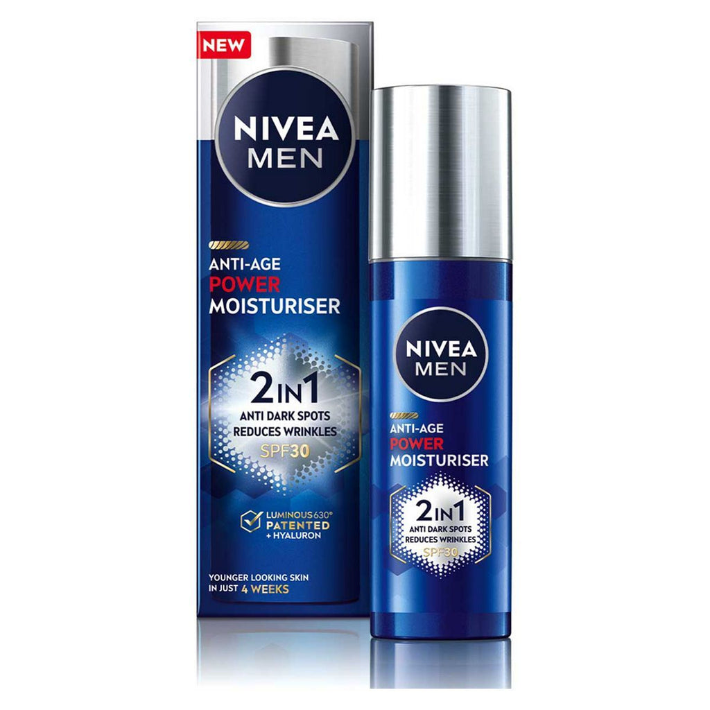 NIVEA MEN 2in1 Anti-Age Power Moisturiser with Luminous630 & Hyaluronic Acid SPF30 50ml