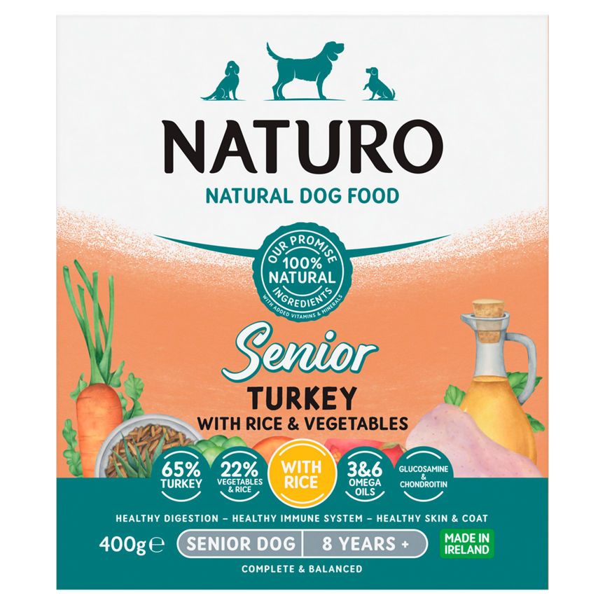 Naturo Turkey & Rice with Vegetables Senior Dog Food Tray Dog Food & Accessories ASDA   