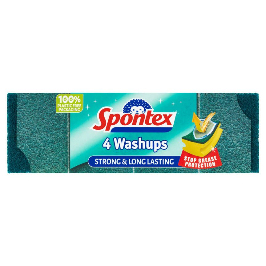 Spontex 4 Washups Sponge Scourers GOODS ASDA   