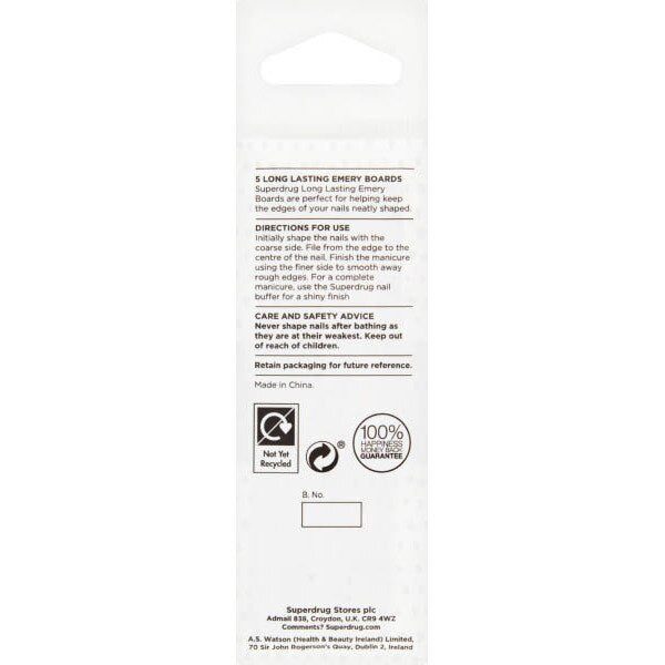 Superdrug Long Life Emery Boards x 5 GOODS Superdrug   