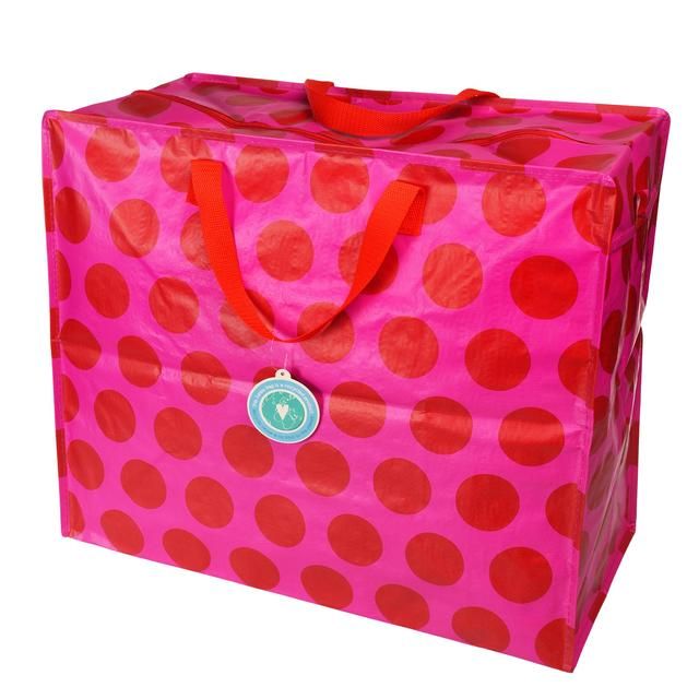 Rex London Red On Pink Spotlight Jumbo Storage Bag General Household M&S   