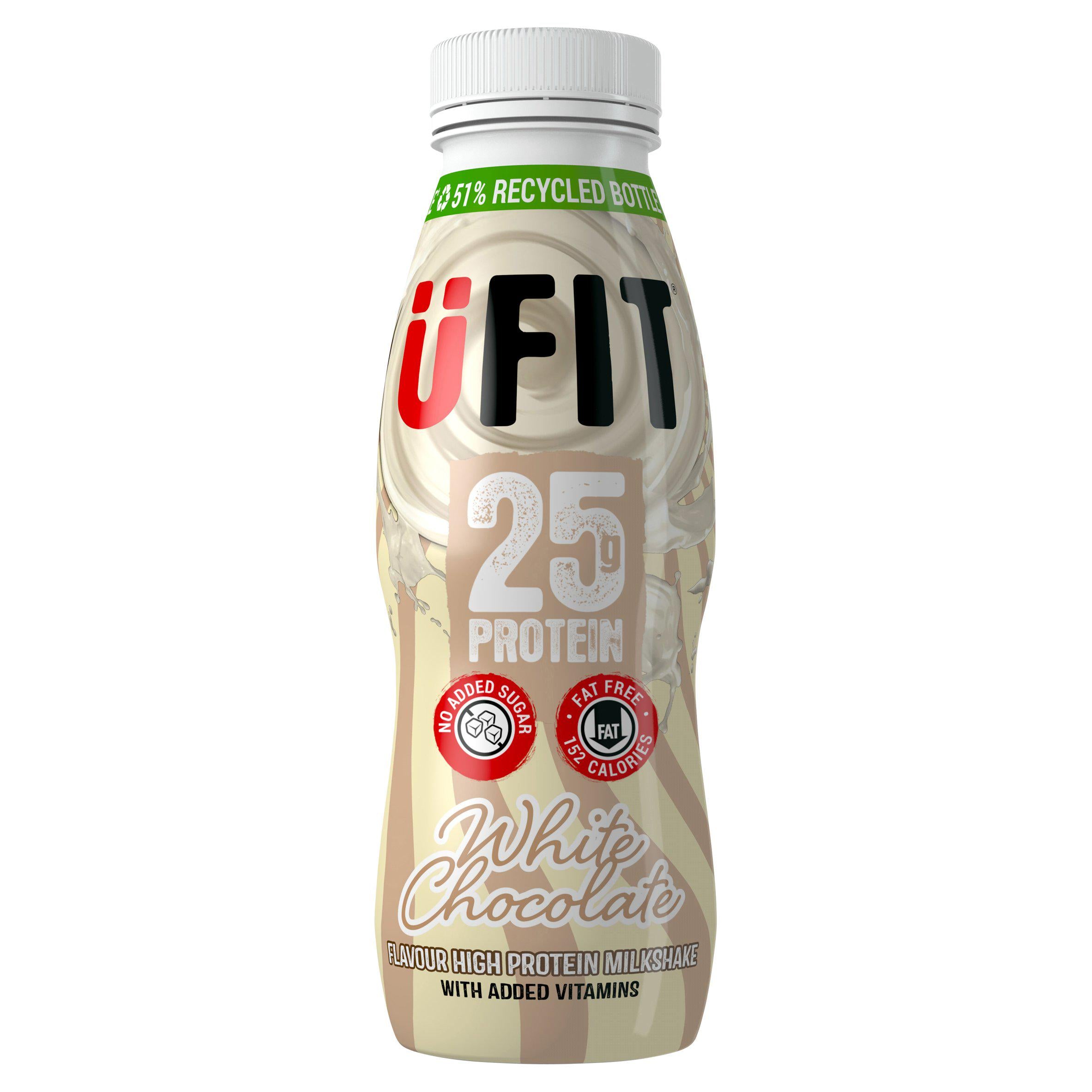 Ufit White Chocolate Flavour High Protein Milkshake 330ml GOODS Sainsburys   