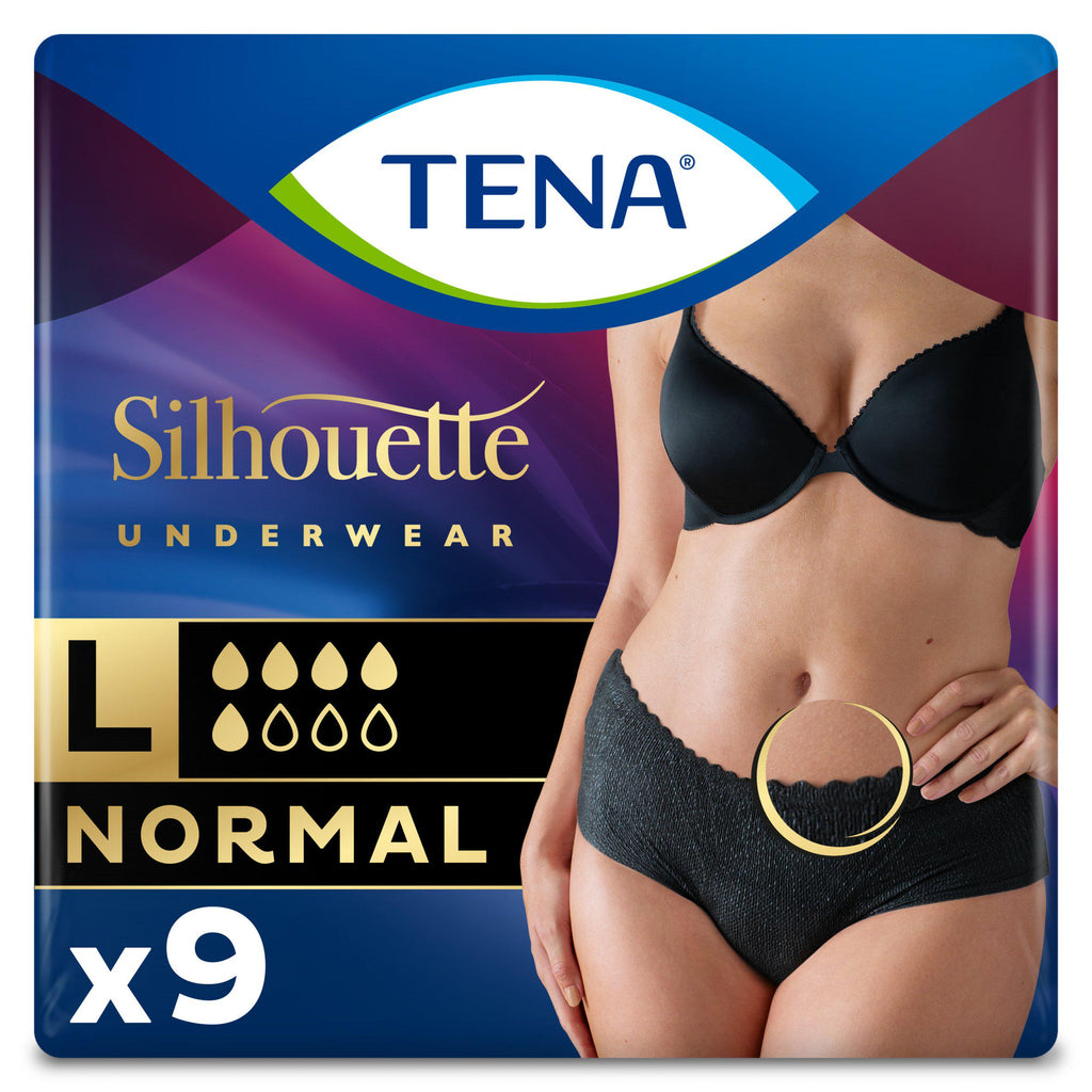 TENA Lady Silhouette Black Incontinence Pants Normal Large x9