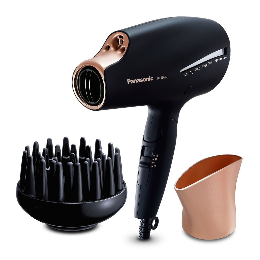 Panasonic EH-NA9J Advanced Folding Hair Dryer with Diffuser, Nanoe & Double Mineral Technology