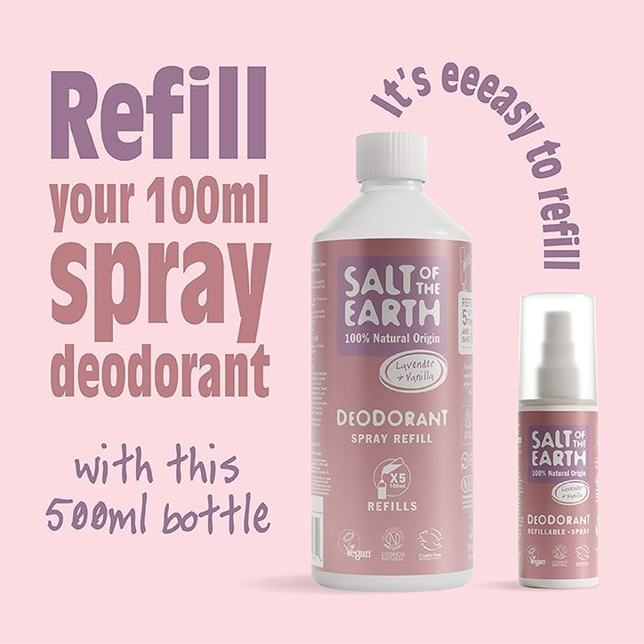 Salt of the Earth Peony Blossom Natural Deodorant Spray Refill 500ml GOODS Holland&Barrett Melon & Cucumber