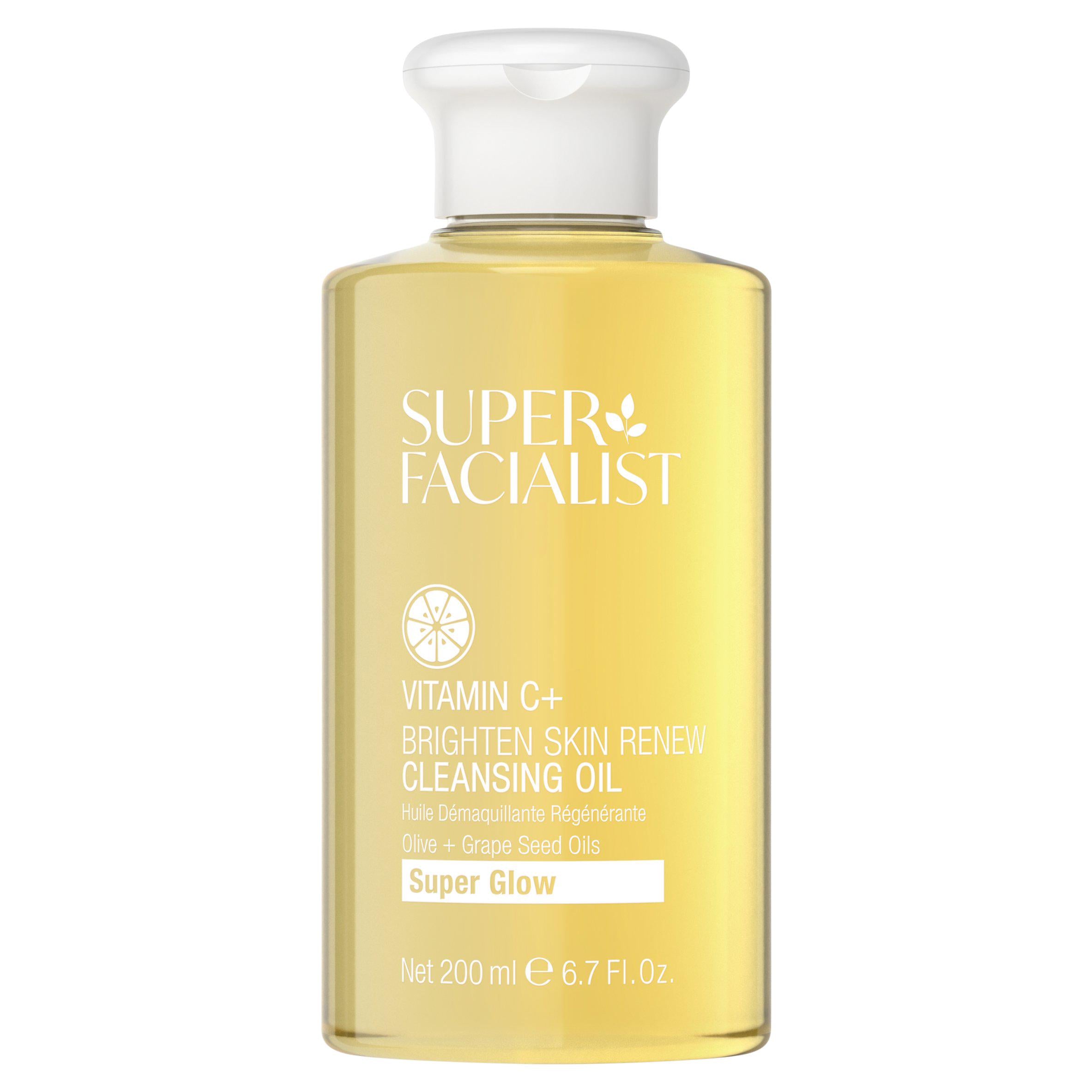 Super Facialist Vit C+ Brighten Skin Renew Cleansing Oil 200ml face & body skincare Sainsburys   