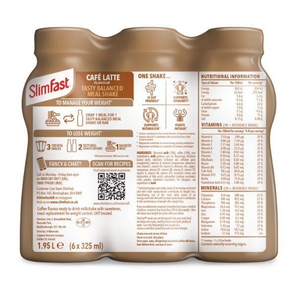 SlimFast Protein Cafe Latte Flavour Shakes 6x325ml GOODS Superdrug   