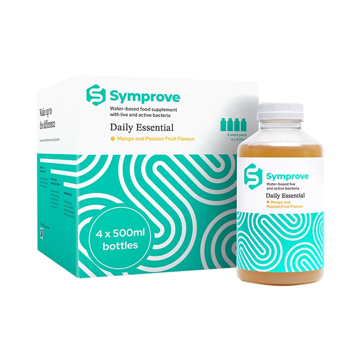 Symprove Daily Essential Live & Active Bacteria Mango & Passion Fruit Flavour Drink 4 x 500ml