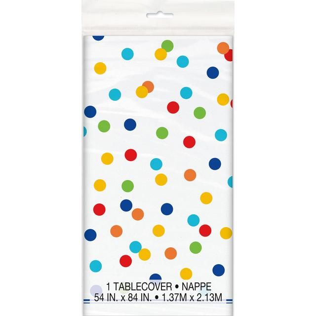 Rainbow Polka Dot Table Cover