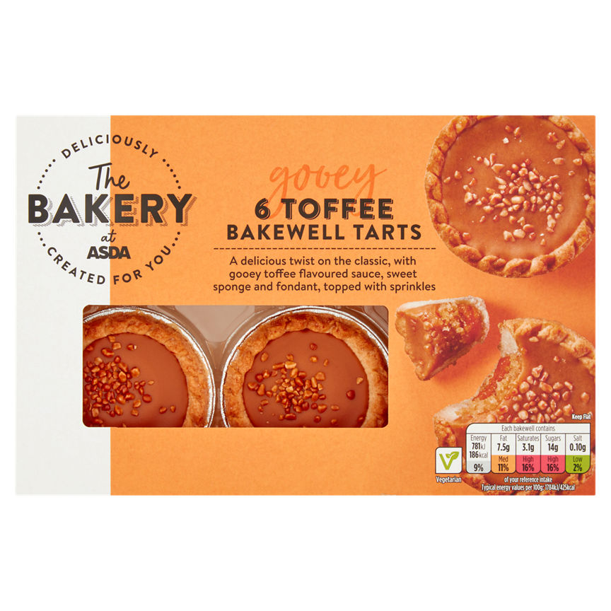 The BAKERY at ASDA 6 Toffee Bakewell Tarts