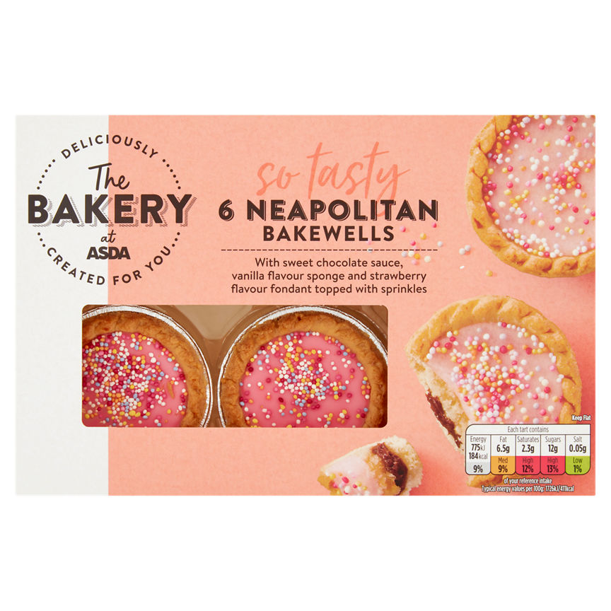 The BAKERY at ASDA 6 Neapolitan Bakewell Tarts