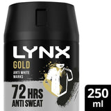 Lynx Men Gold Anti-Perspirant Deodorant Spray 150ml GOODS Superdrug 250ML  