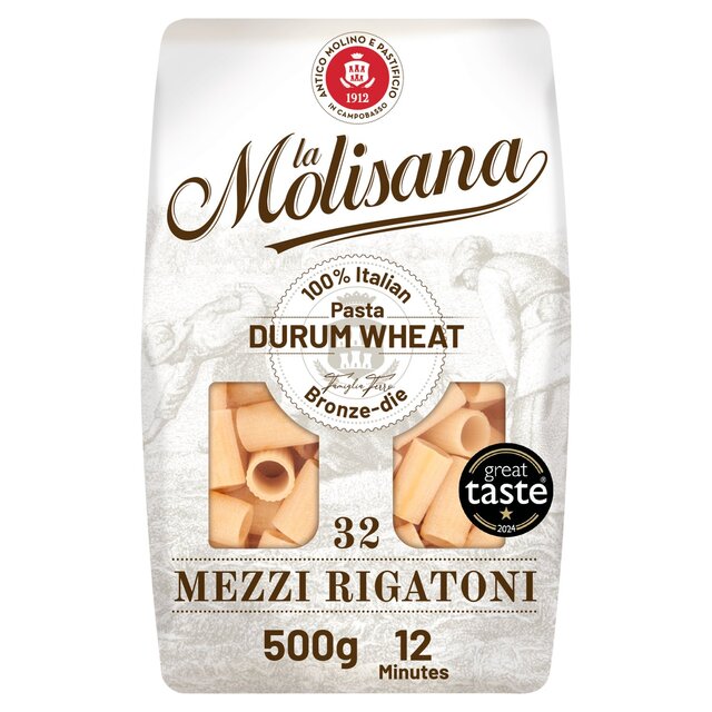 La Molisana Mezzi Half Rigatoni Pasta No.32   500g