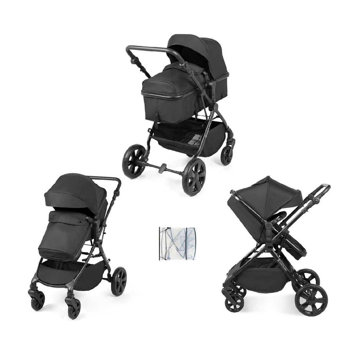 Ickle Bubba Comet 2 in 1 Pushchair Black/Black/Black/ Pack Size 1