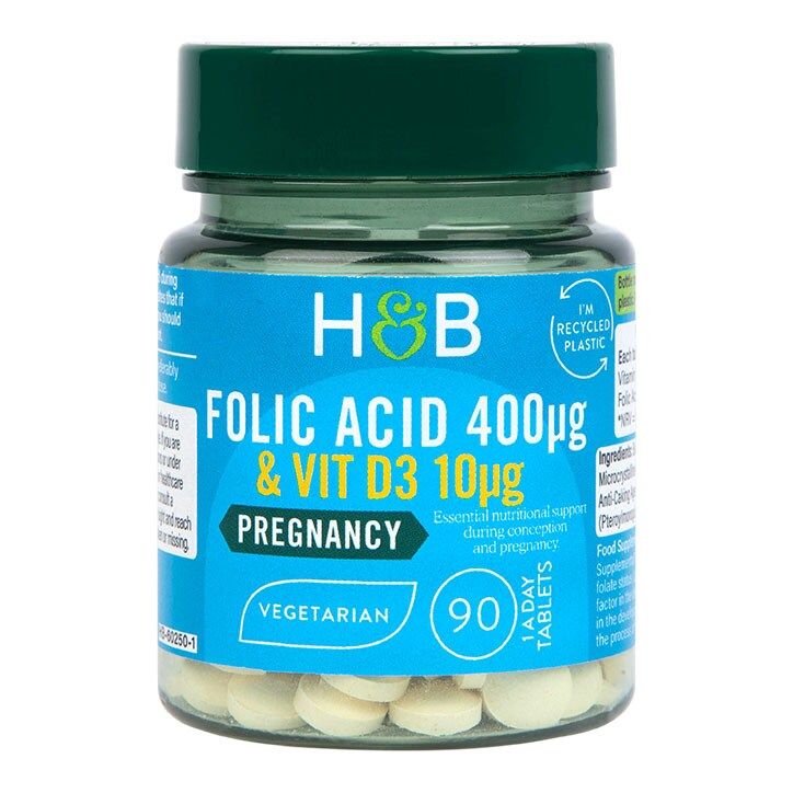 Holland & Barrett Folic Acid & Vitamin D3 90 Tablets